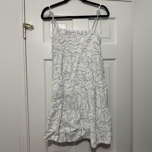Abercrombie & Fitch White and Blue Patterned Dress